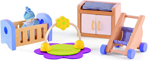 Hape Wooden Doll House Furniture Baby's Room Set 06768