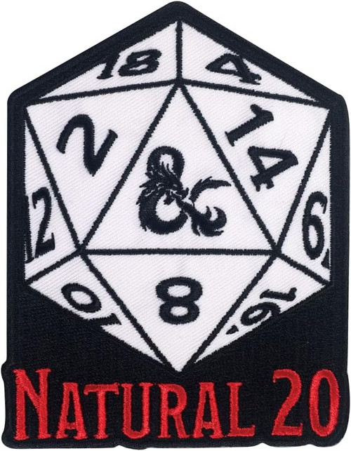 Dungeons & Dragons Iron-On Patch Natural 20 Ata-Boy 10885