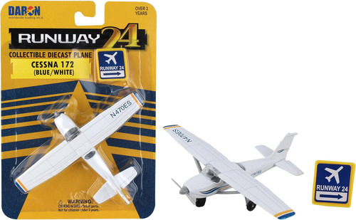 Runway24 Cessna 172 (Blue White) toy plane Daron 58378