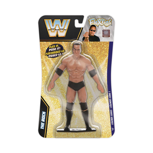 WWE Legends Flexfigs The Rock bendable toy figure NJ Croce 52365