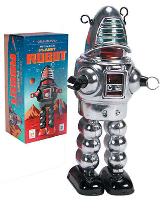 Tin Toys Planet Robot Chrome wind up Schylling 15775