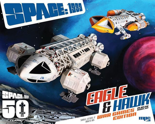 Space:1999 Eagle & Hawk War Games Edition 10 & 14" long Toy Model Kit MPC 79560