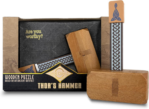 True Genius Thor's Hammer wooden puzzle Project Genius 39826