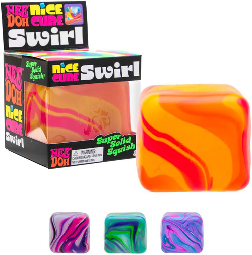 NeeDoh (1 Random) Nice Cube Swirl Squishy Toy 2.25" 08167