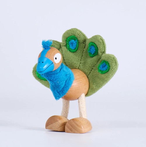 Anamalz Barnfields Peacock Wooden Animal Toy 17714