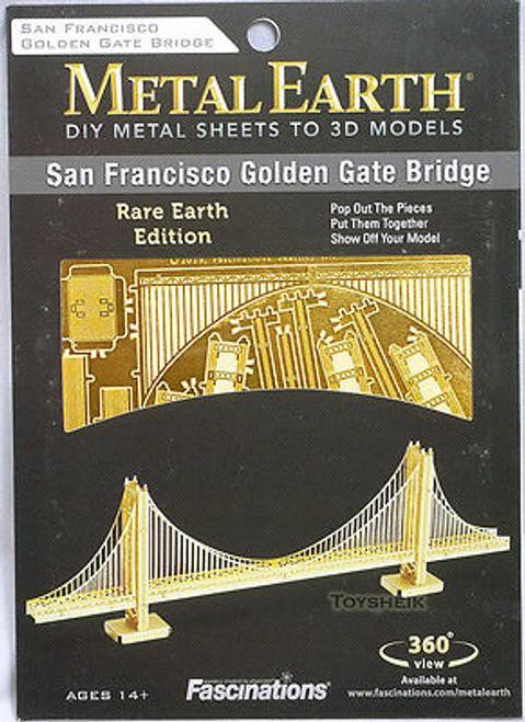 Metal Earth Golden Gate Bridge Rare Ver 3D Metal  Model + Tweezer  013016