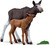 Wild Life Moose Family with Mother and Baby Moose Schleich 54058