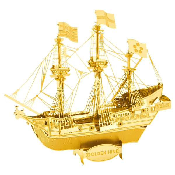 Metal Earth Golden Hind Gold Version 3D Metal Model + Tweezers 15041