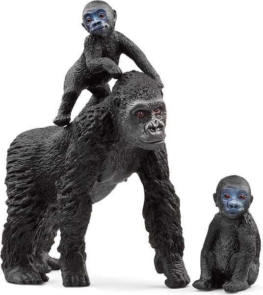 Wild Life Gorilla Family Set with Gorilla Mother and Babies Schleich 54010