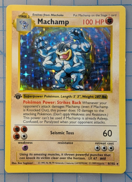 Pokemon Trading Card 1st Edition Machamp 8/102 excellent