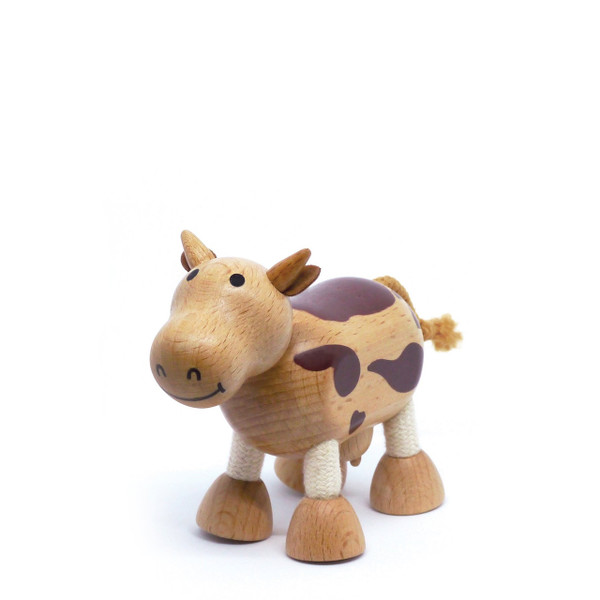 Anamalz Barnfields Cow Wooden Animal Toy 17424