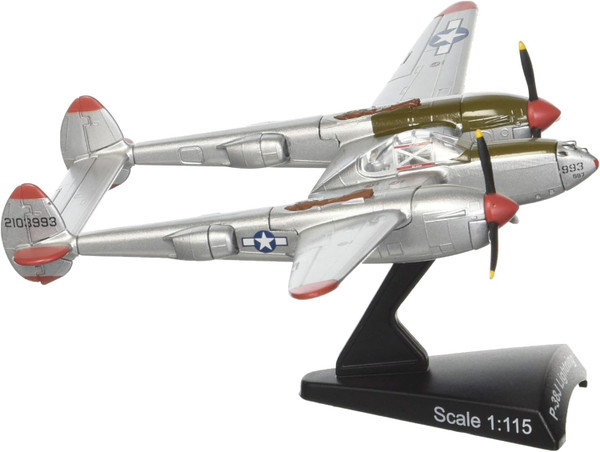 Postage Stamp P-38J Lightning Marge Plane Die Cast Metal Daron 04761