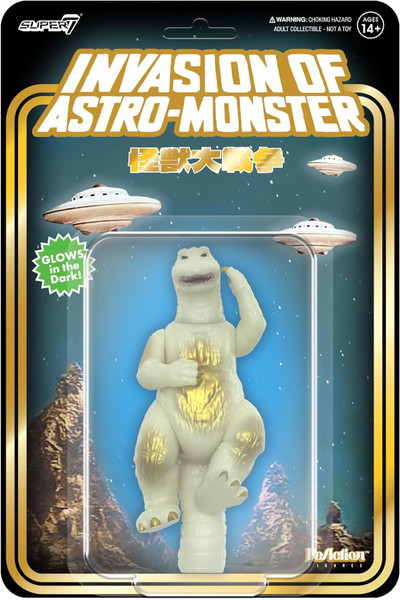 Reaction Toho Godzilla 65 Invasion of Astro-Monster GID figure Super7 00867