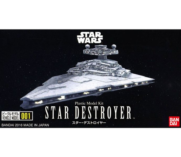 Star Wars 001 Star Destroyer Vehicle Model 1:14500 Scale Model Kit Bandai 38458