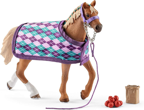 Horse Club 42360 English Thoroughbred with blanket toy figure Schleich 74110