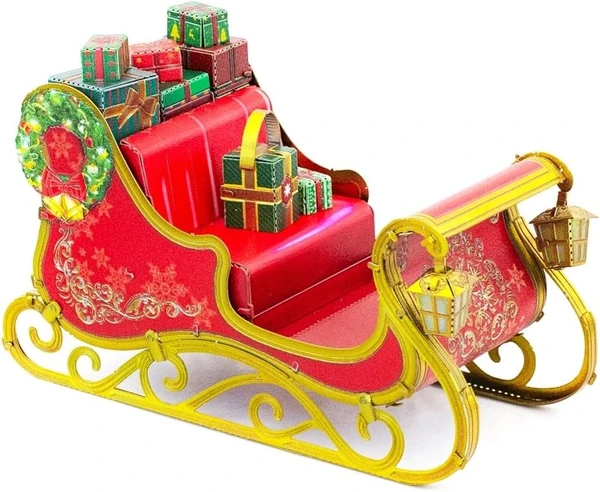 Metal Earth Christmas Sleigh 3D Metal Model + Tweezer 00504