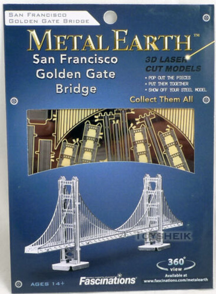 Metal Earth San Francisco Golden Gate Bridge 3D Metal Model + Tweezers 010015
