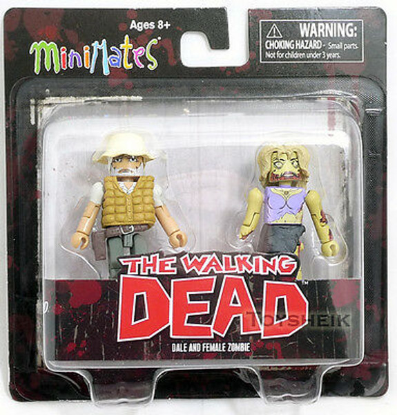 Minimates Walking Dead s1 Dale & Female Zombie figures Diamond 101070