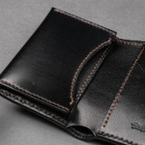 The Flat Head Shinki Cordovan Mini Wallet - Black