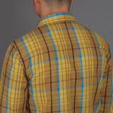 The Flat Head Check Work Shirt Flannel - Mustard/Blue