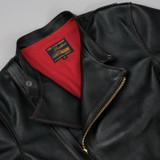 The Flat Head Horsehide Stand Collar Rider's Jacket - Black