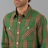 The Flat Head Tartan Check Flannel - Green/Brown