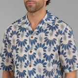 Fleurs De Bagne “Japanese Stamp” Hawaiian Shirt - Blue