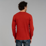 The Real McCoy's Honeycomb Thermal Sweater - Brick Red