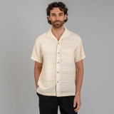 3sixteen Handloom Silk Leisure Shirt - Ivory