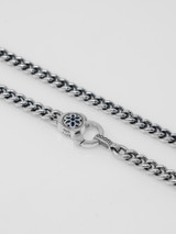 Good Art Sterling Silver Curb Chain Necklace - AA - Blue Sapphires