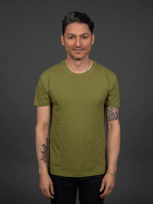 Indigofera Vintage Supima Malick T Shirt - Washed Army Green