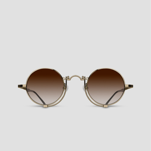 Matsuda 10601H Round Shape Sunglasses - Titanium Brushed Gold