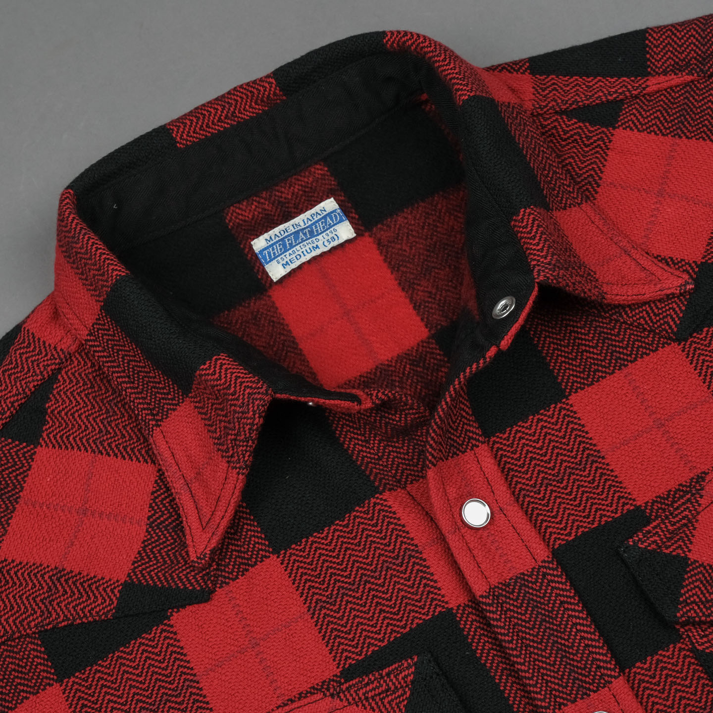 The Flat Head Block Check Western Flannel - Red/Black