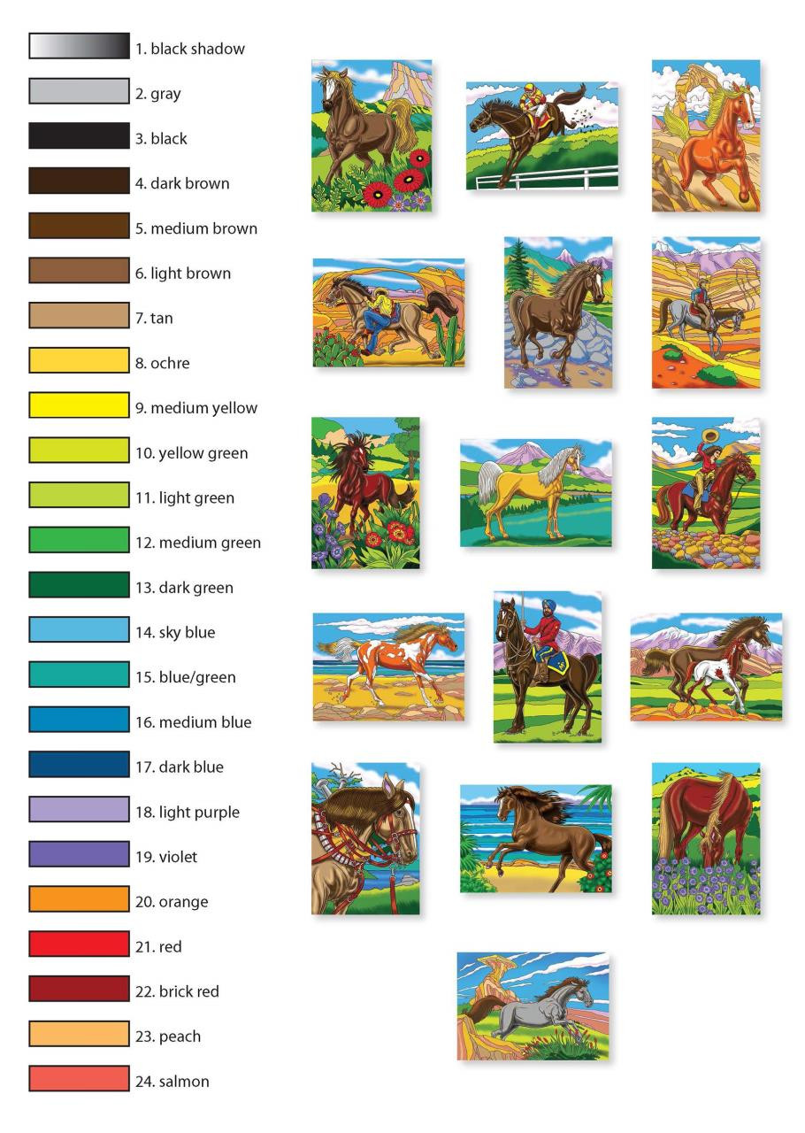 Color Raton Horses Dover Publications Horses Color By Number - Yeager's Sporting Goods