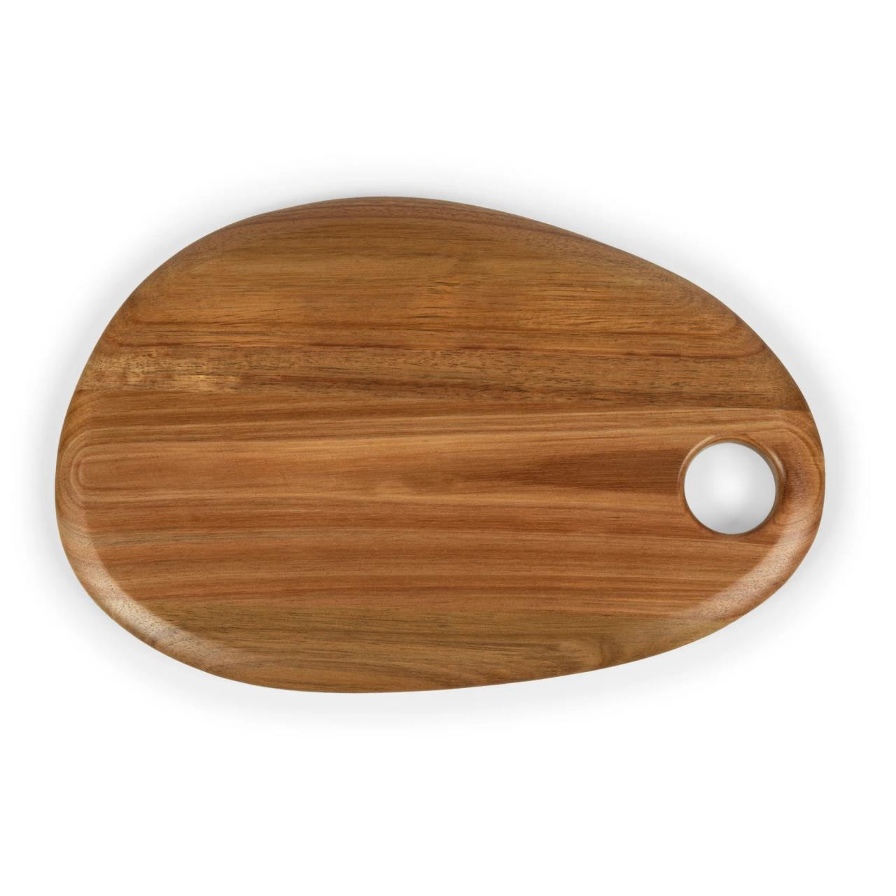 Picnic Time Pebble Shaped Acacia Cutting & Serving Board