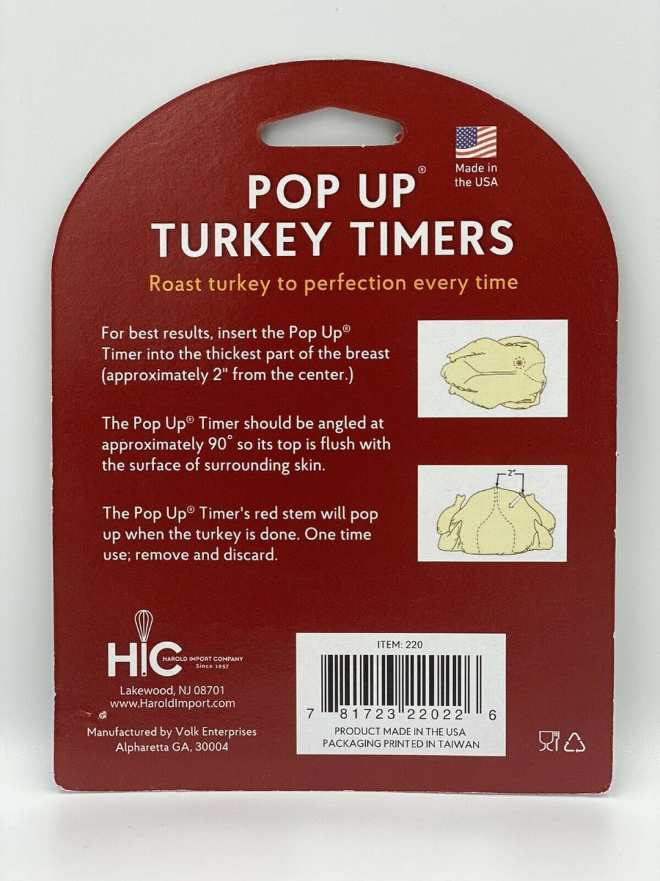 Turkey Cooking Pop Up Timers x 2 in Blister Packs – Butchers-Sundries
