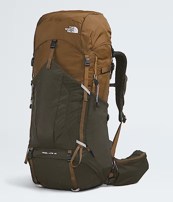 The North Face Trail Lite 65L Backpack - Utility Brown/New Taupe Green - Yeager's Sporting Goods The North Face Trail Lite 65L Backpack - Utility Brown/New Taupe Green - Yeager's Sporting Goods