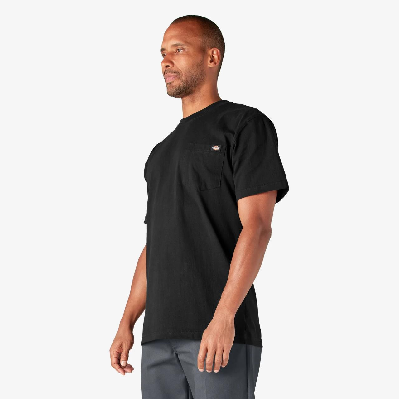 Dickies Heavyweight Short Sleeve Pocket T-Shirt - Black - Yeager's
