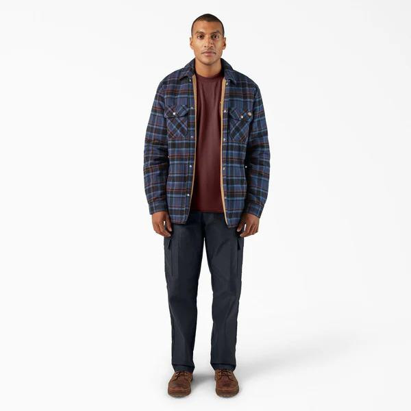Dickies Water Repellent Fleece-Lined Flannel Shirt Jacket - Naval