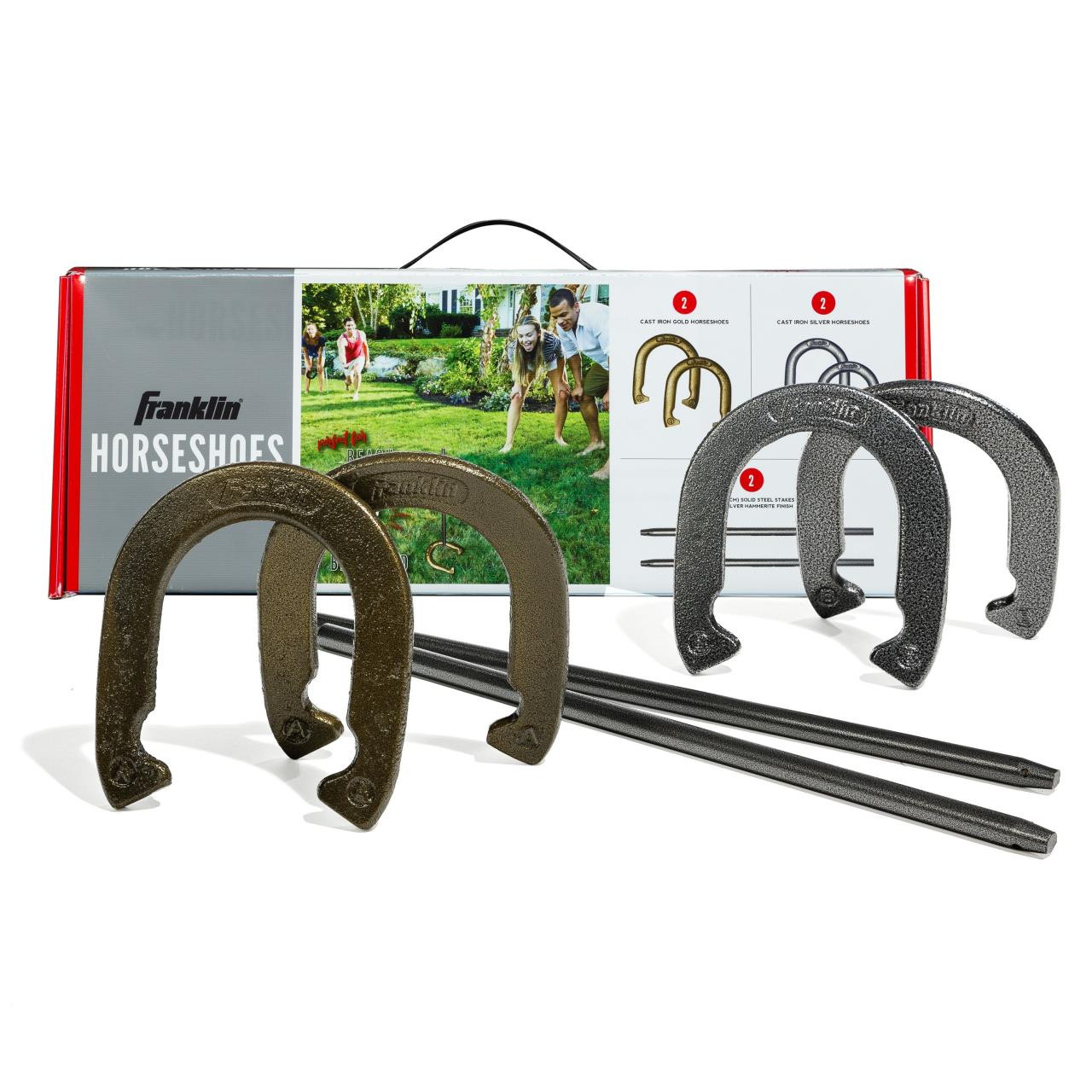Franklin Sports Iron Horseshoes - Yeager 500 X-Small Horseshoes Rustic Cast Iron 2\