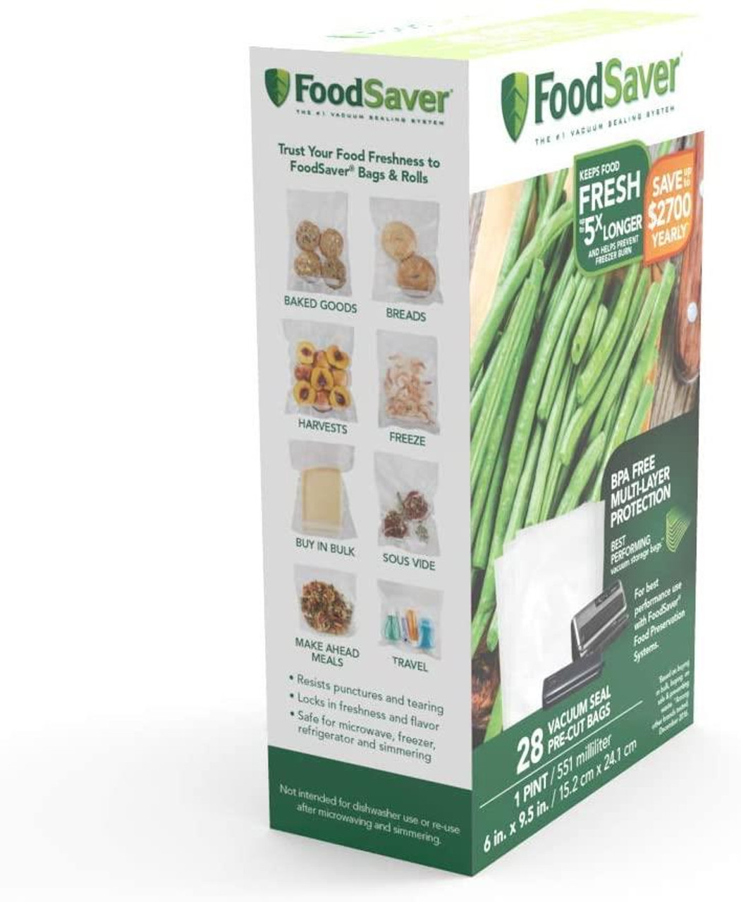 Foodsaver Precut Bags 28 Count - Yeager's Sporting Goods