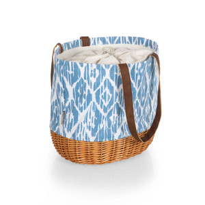Picnictime Coronado Willow Basket Tote - Moroccan Watercolor - 099967460101 Picnictime Coronado Willow Basket Tote - Moroccan Watercolor - 099967460101