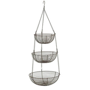 Rsvp Woven Wire 3-Tier Hanging Basket - Bronze - 053796403036