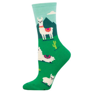 Socksmith Yo Llama Crew Socks - Mint - 848292057162 Socksmith Yo Llama Crew Socks - Mint - 848292057162