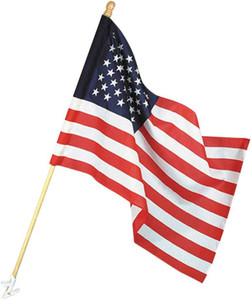 Annin U.S. Flag Banner Kit - Polycotton, 2.5'x4' with 5' Wood Pole - 026427318009