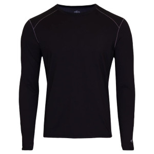 Hot Chillys Men's Clima-Tek Crewneck - Black - 614996006436 Hot Chillys Men's Clima-Tek Crewneck - Black - 614996006436