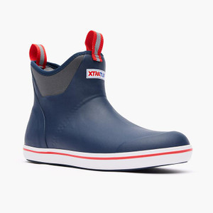Xtratuf Men's 6" Ankle Deck Boot - Navy Red - 0861890777229 Xtratuf Men's 6" Ankle Deck Boot - Navy Red - 0861890777229