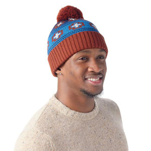 Smartwool Fleece Lined Paths Beanie - Deep Navy Paths Crossed - 197064565801 Smartwool Fleece Lined Paths Beanie - Deep Navy Paths Crossed - 197064565801