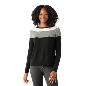Smartwool Womens's Edgewood Colorblock Crew Sweater - Black - 196572847010