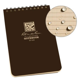 Rite In The Rain Top Spiral Notebook 4"x6" - Brown - 632281044611
